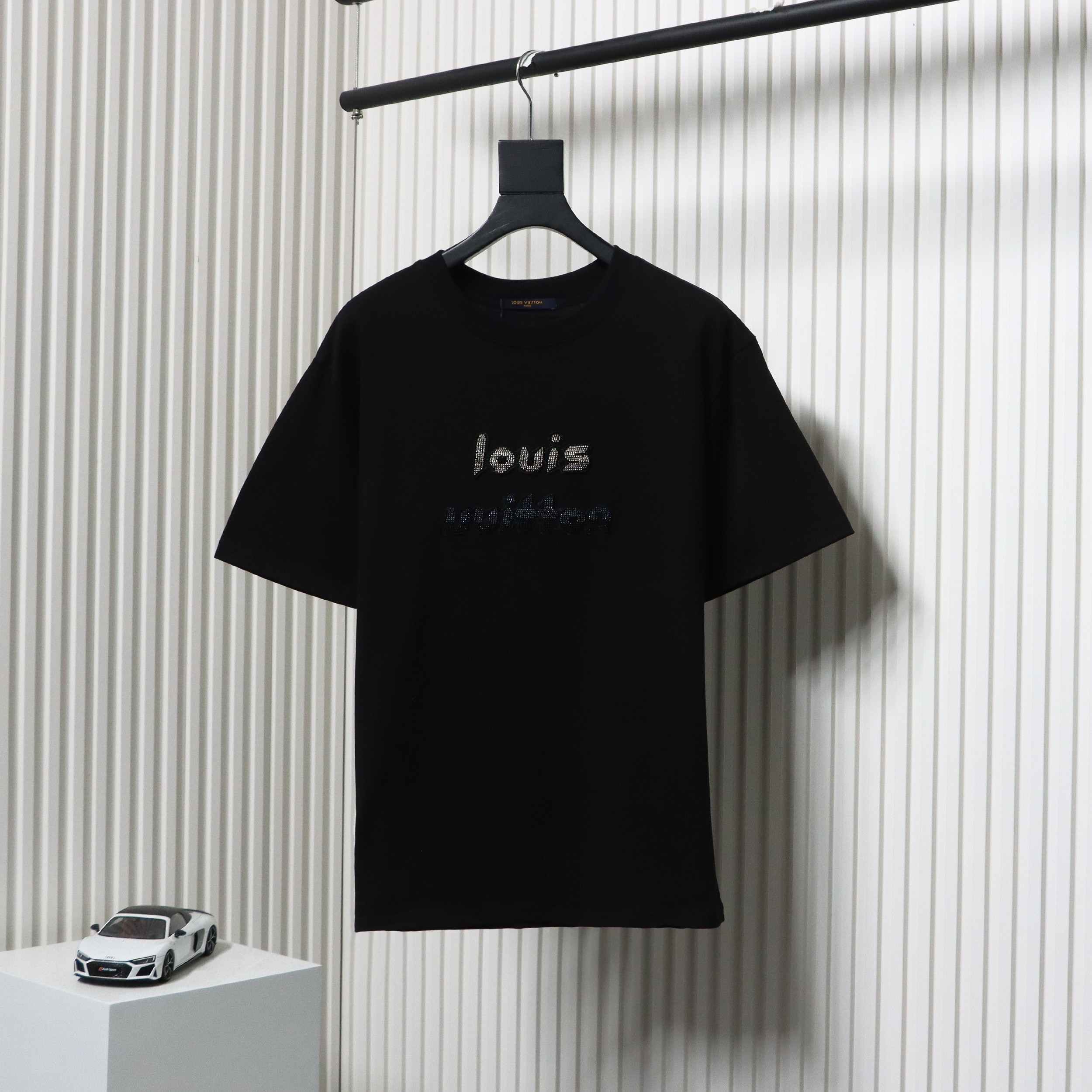 Louis Vuitton 24ss gradient lettering beaded short sleeve