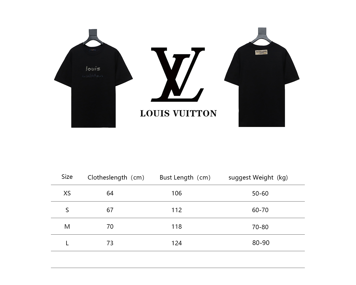Louis Vuitton 24ss gradient lettering beaded short sleeve