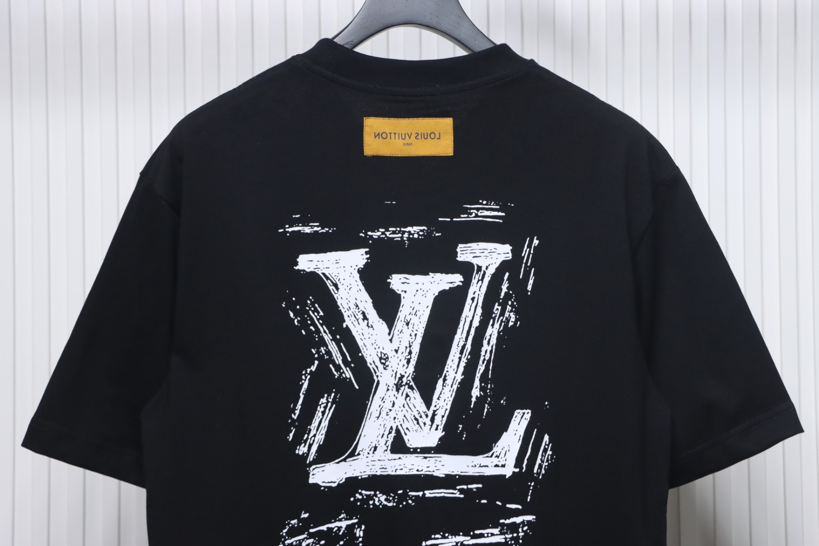 Louis Vuitton 24ss graffiti lettering logo print short sleeve black