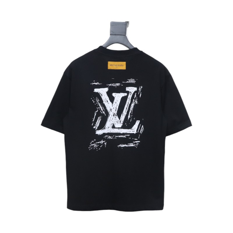 Louis Vuitton 24ss graffiti lettering logo print short sleeve black