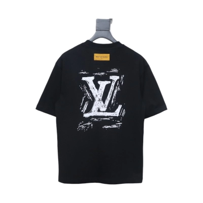 Louis Vuitton 24ss graffiti lettering logo print short sleeve black 02