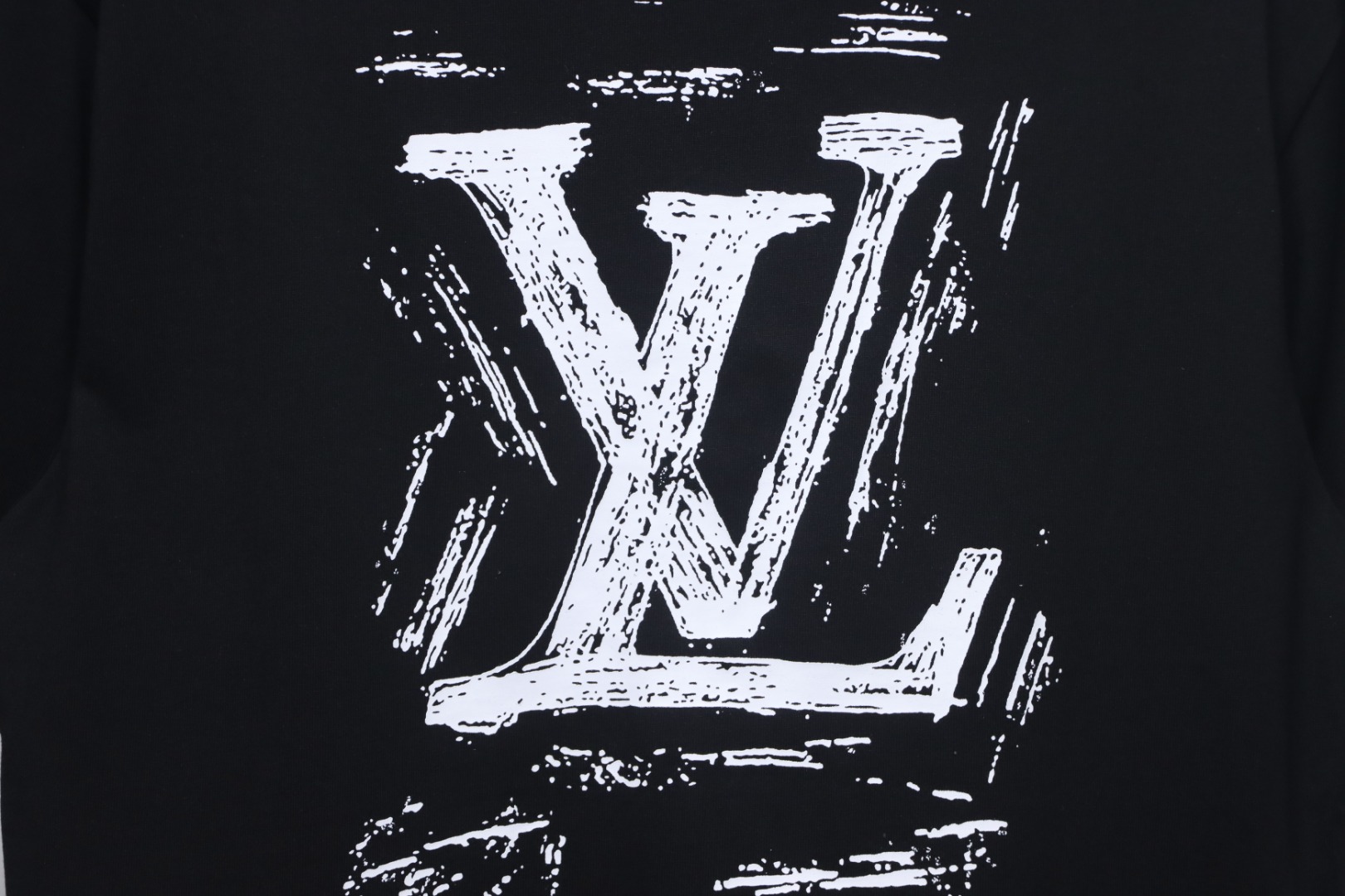 Louis Vuitton 24ss graffiti lettering logo print short sleeve black
