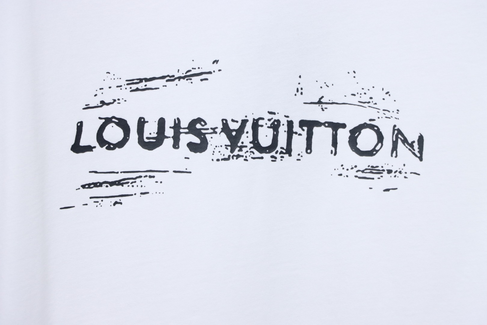 Louis Vuitton 24ss graffiti lettering logo print short sleeve white
