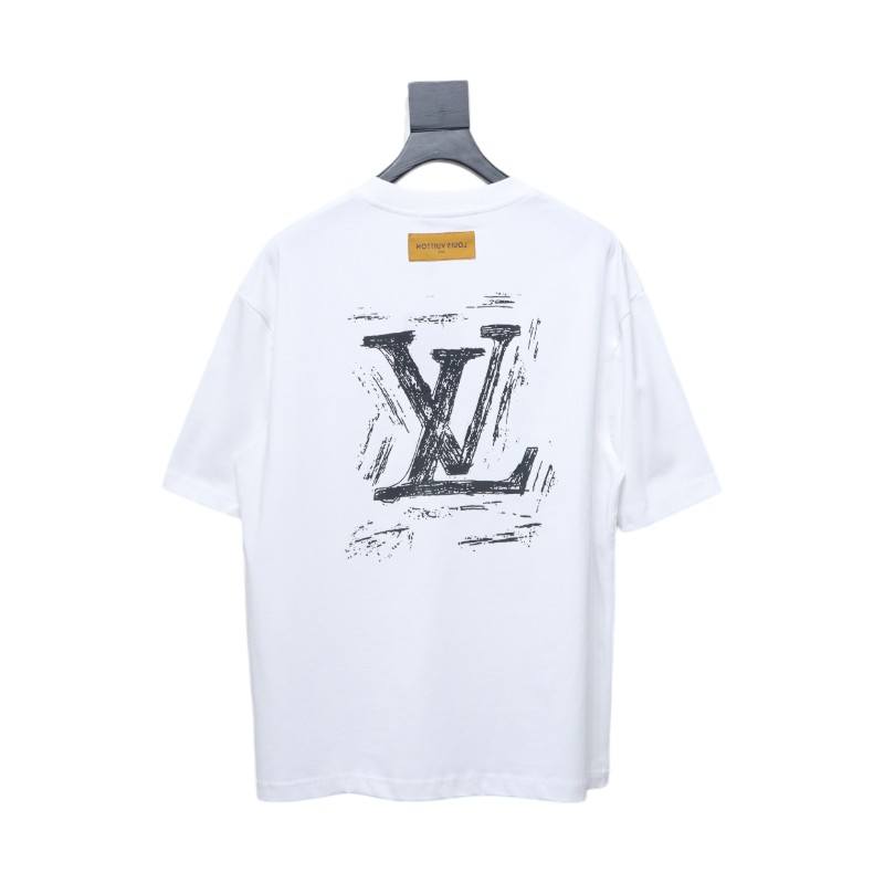 Louis Vuitton 24ss graffiti lettering logo print short sleeve white
