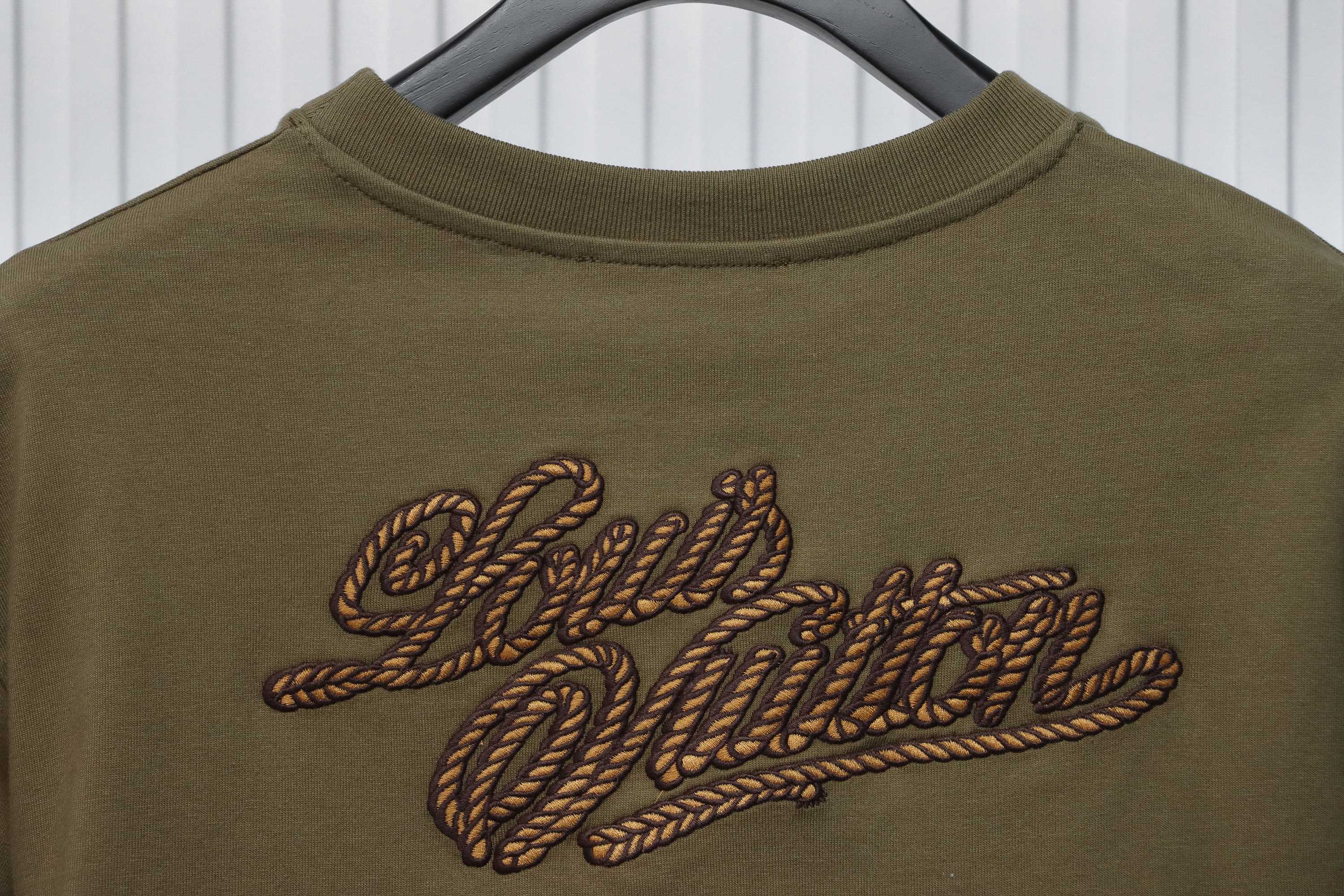 Louis Vuitton 24ss LV hemp rope knot embroidered short sleeves dark brown