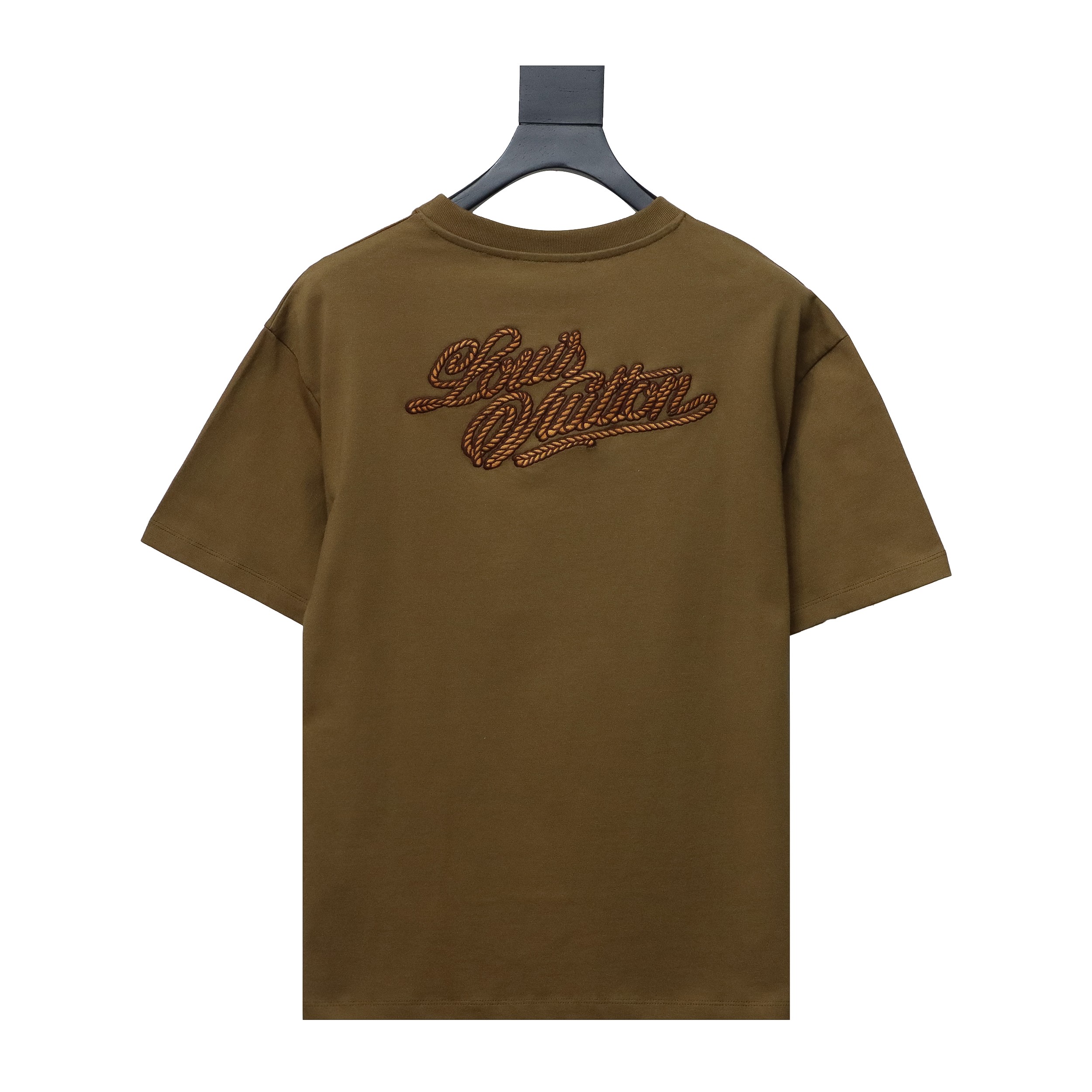 Louis Vuitton 24ss LV hemp rope knot embroidered short sleeves dark brown