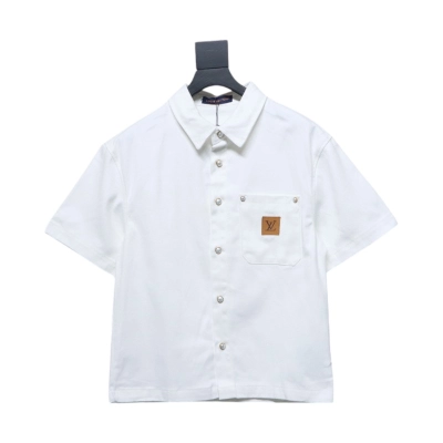 Louis Vuitton 25 new denim patch letter denim short sleeve 01