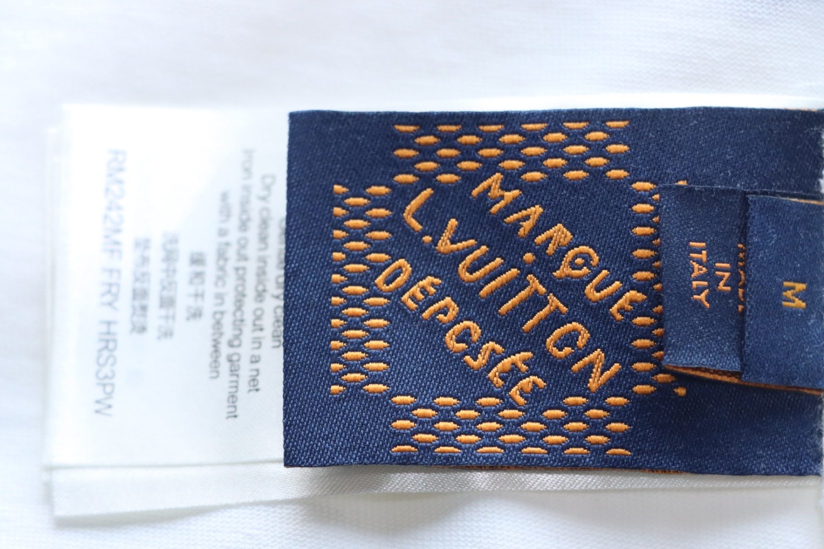 Louis Vuitton 25ss blue flocked slogan print short sleeves