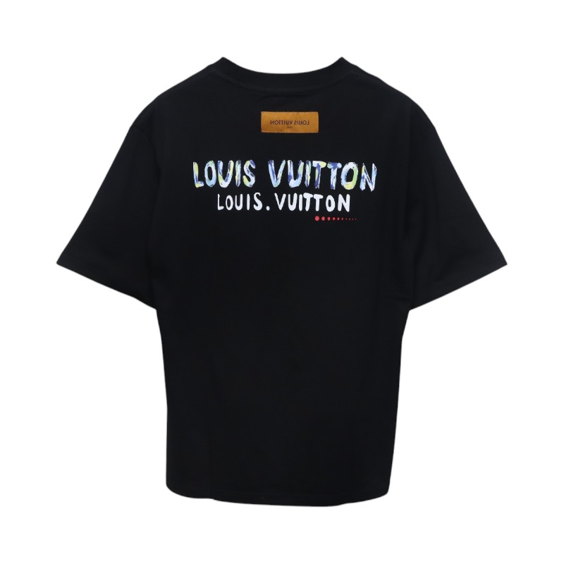 Louis Vuitton 25ss camouflage lettering logo print short sleeve T-shirt black