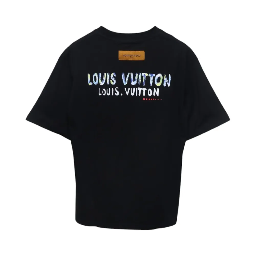 Louis Vuitton 25ss camouflage lettering logo print short sleeve T-shirt black