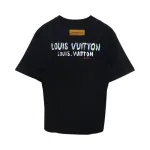 Louis Vuitton 25ss camouflage lettering logo print short sleeve T-shirt black