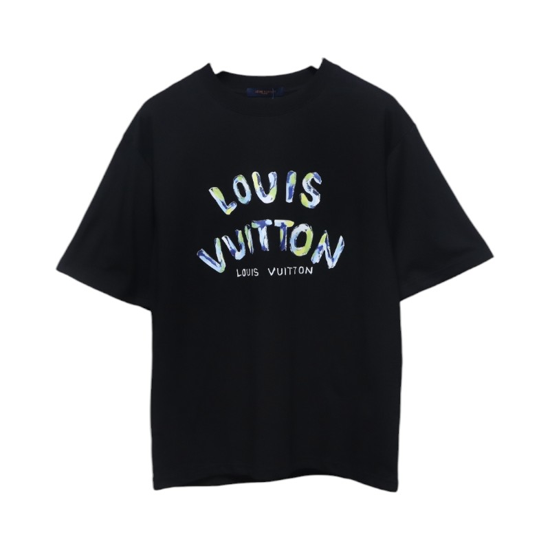 Louis Vuitton 25ss camouflage lettering logo print short sleeve T-shirt black