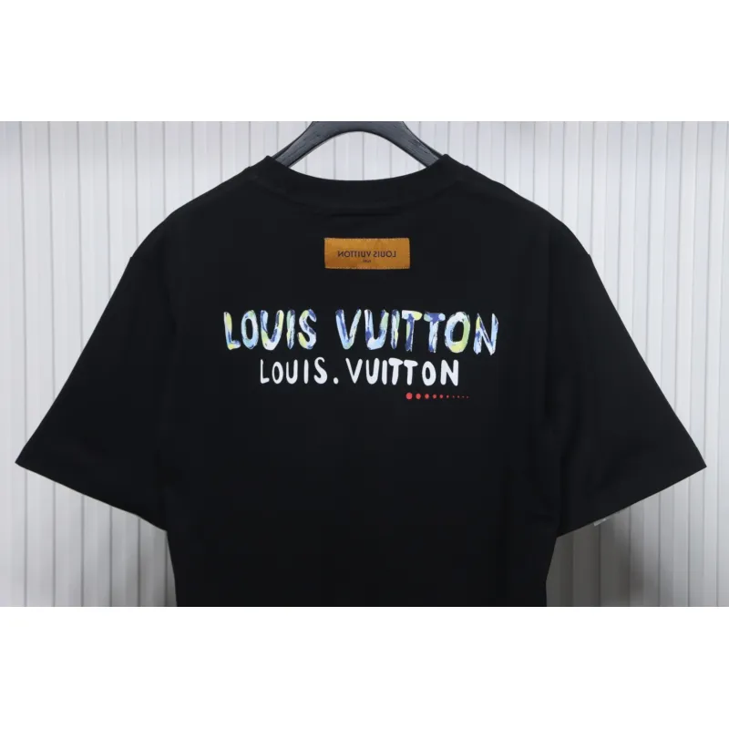 Louis Vuitton 25ss camouflage lettering logo print short sleeve T-shirt black