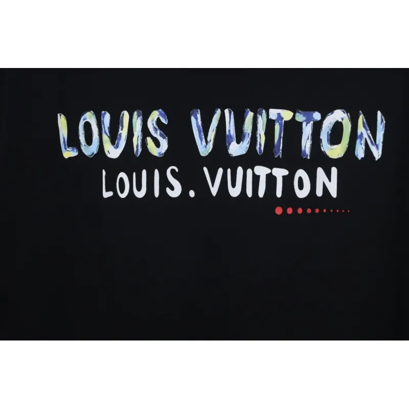 Louis Vuitton 25ss camouflage lettering logo print short sleeve T-shirt black
