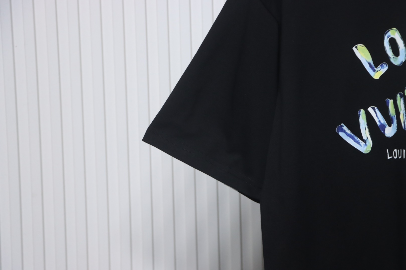 Louis Vuitton 25ss camouflage lettering logo print short sleeve T-shirt black