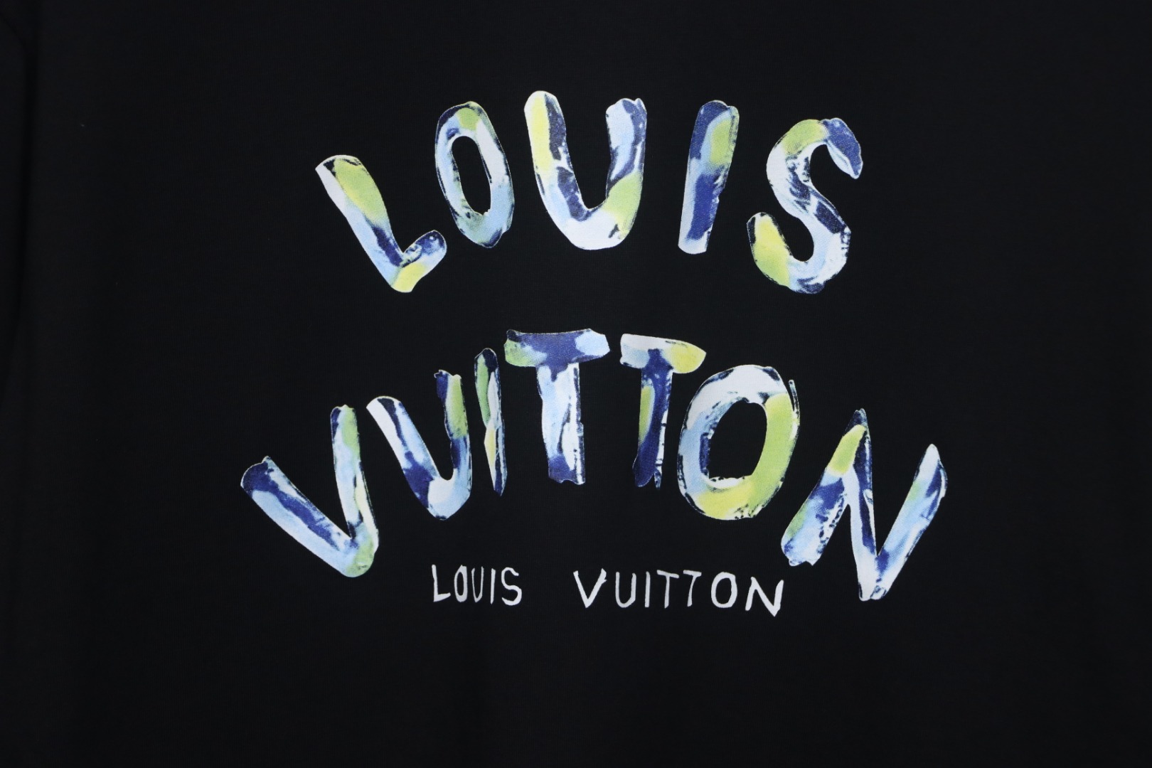 Louis Vuitton 25ss camouflage lettering logo print short sleeve T-shirt black