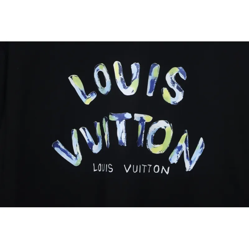 Louis Vuitton 25ss camouflage lettering logo print short sleeve T-shirt black