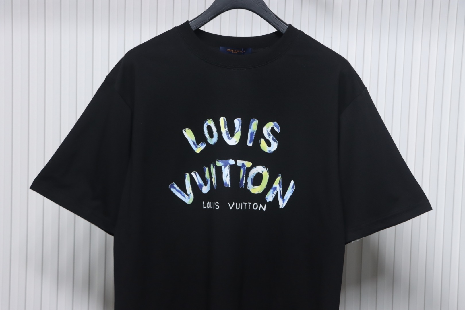Louis Vuitton 25ss camouflage lettering logo print short sleeve T-shirt black