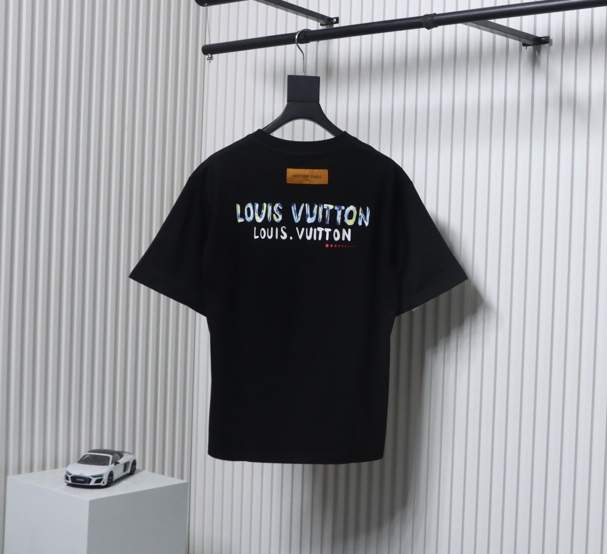 Louis Vuitton 25ss camouflage lettering logo print short sleeve T-shirt black