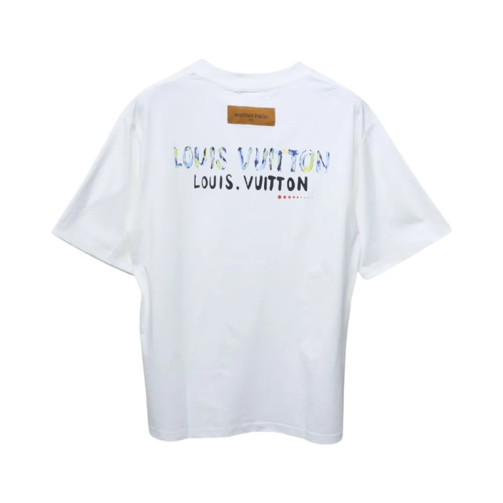 Louis Vuitton 25ss camouflage lettering logo print short sleeve T-shirt White
