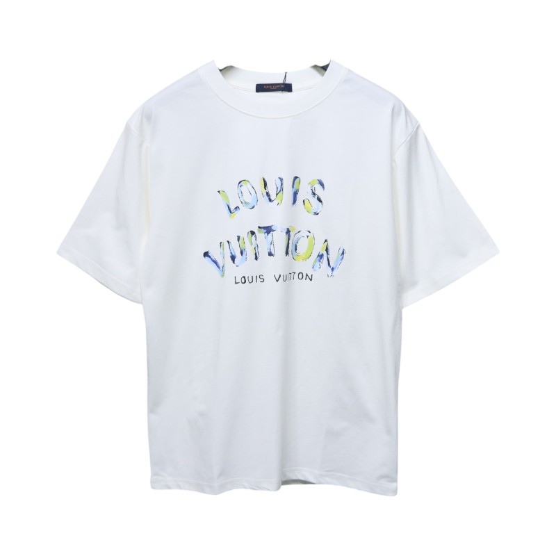 Louis Vuitton 25ss camouflage lettering logo print short sleeve T-shirt White