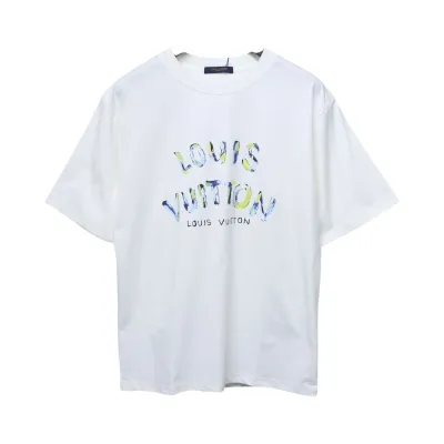 Louis Vuitton 25ss camouflage lettering logo print short sleeve T-shirt White 01