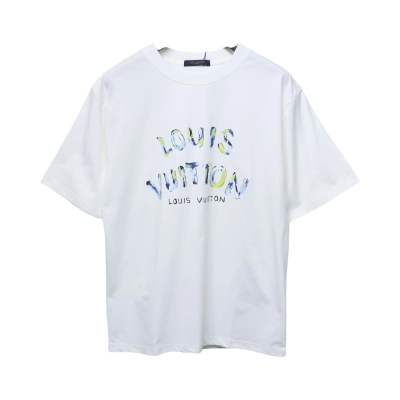 Louis Vuitton 25ss camouflage lettering logo print short sleeve T-shirt White 01