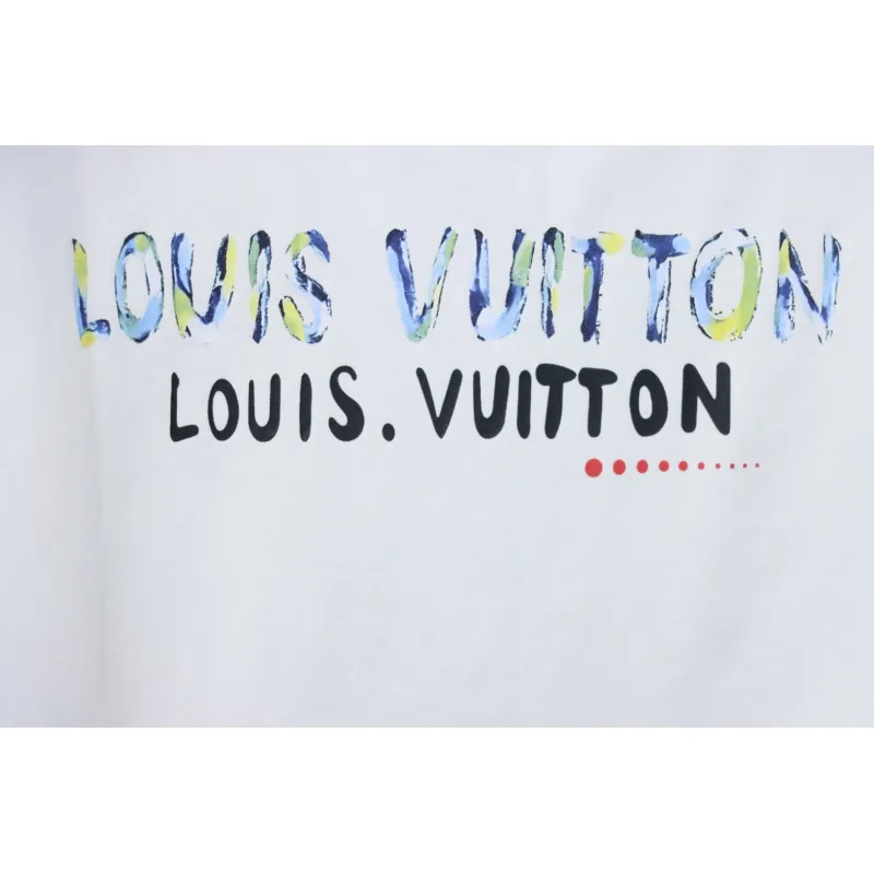 Louis Vuitton 25ss camouflage lettering logo print short sleeve T-shirt White