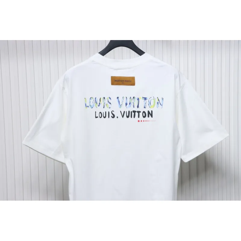 Louis Vuitton 25ss camouflage lettering logo print short sleeve T-shirt White