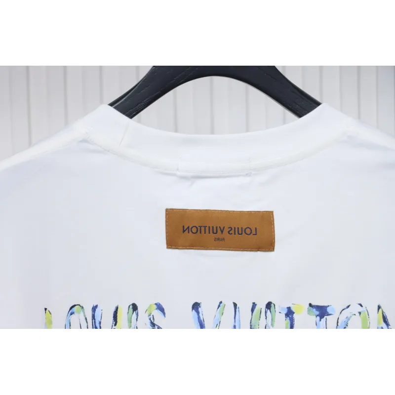 Louis Vuitton 25ss camouflage lettering logo print short sleeve T-shirt White