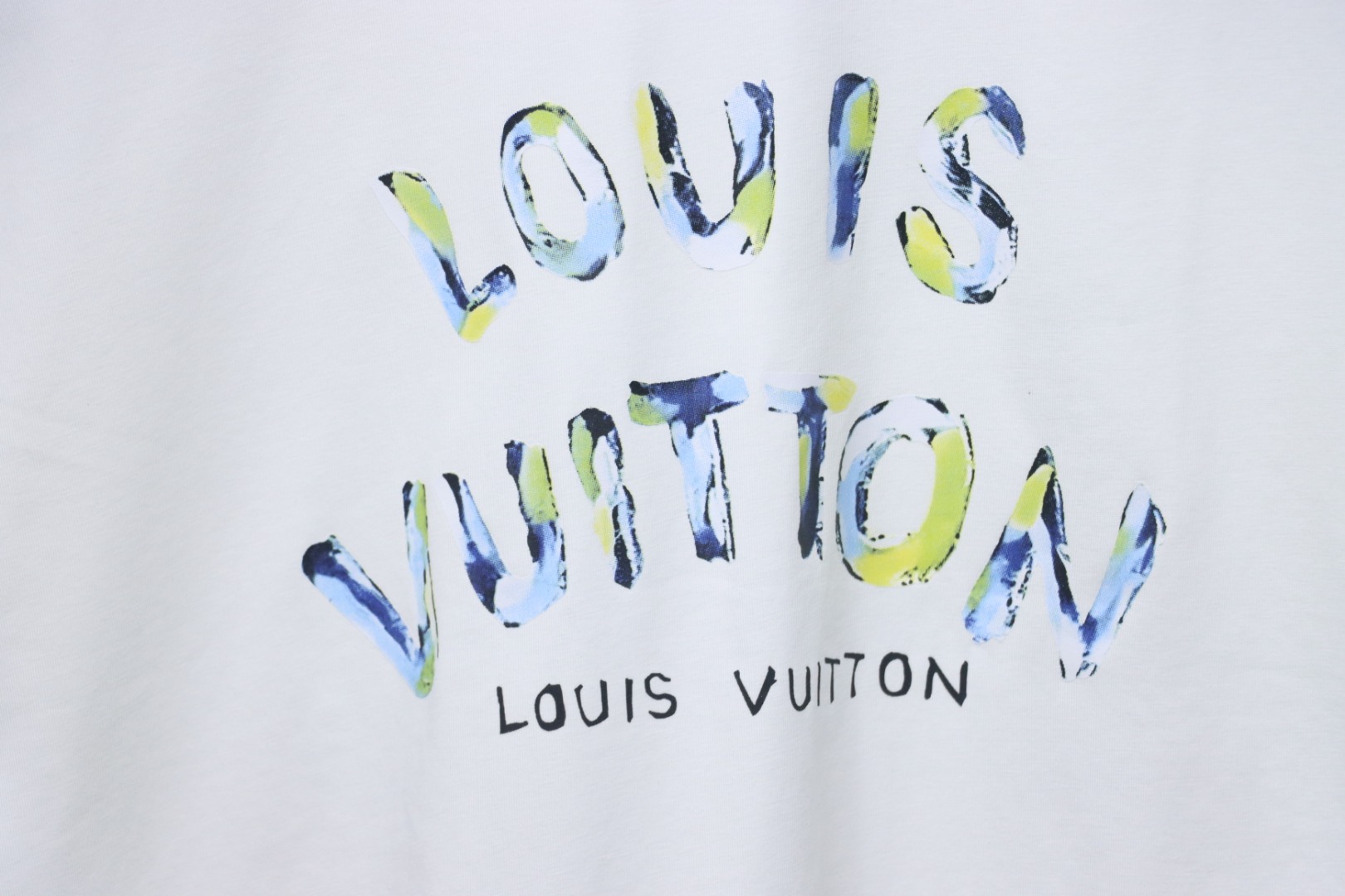 Louis Vuitton 25ss camouflage lettering logo print short sleeve T-shirt White
