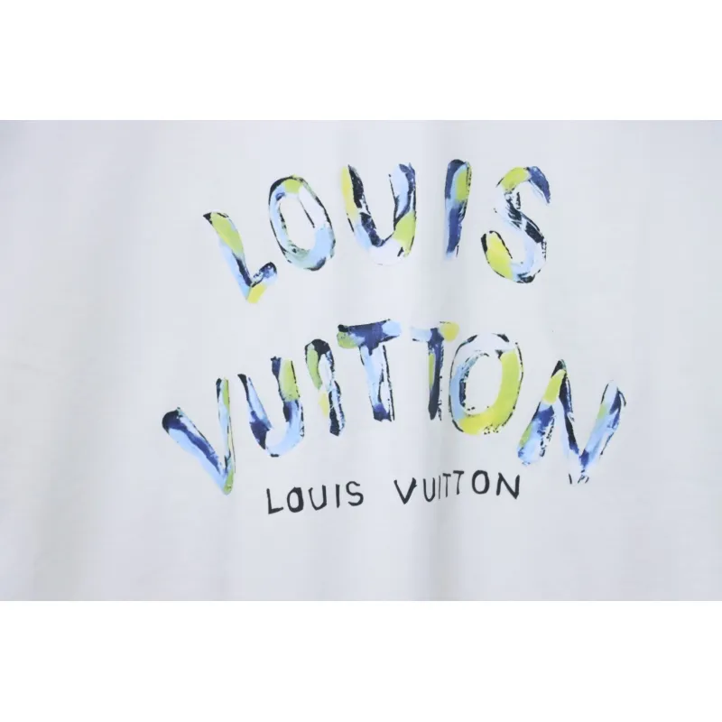 Louis Vuitton 25ss camouflage lettering logo print short sleeve T-shirt White