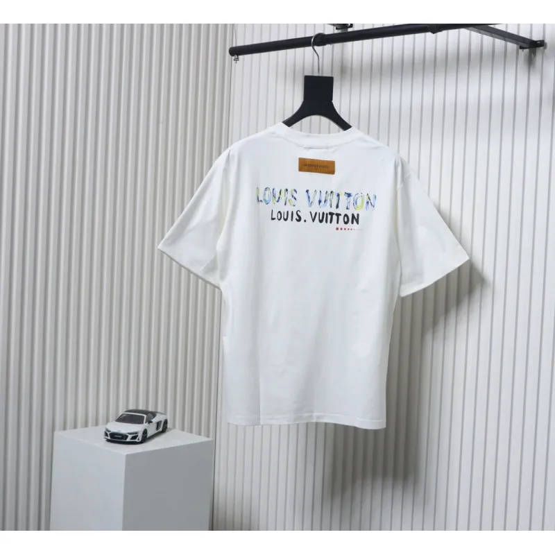 Louis Vuitton 25ss camouflage lettering logo print short sleeve T-shirt White