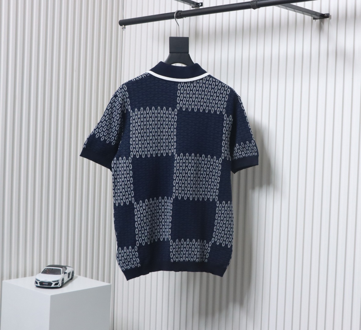 Louis Vuitton 25ss Checkerboard Knit Cardigan Short Sleeve
