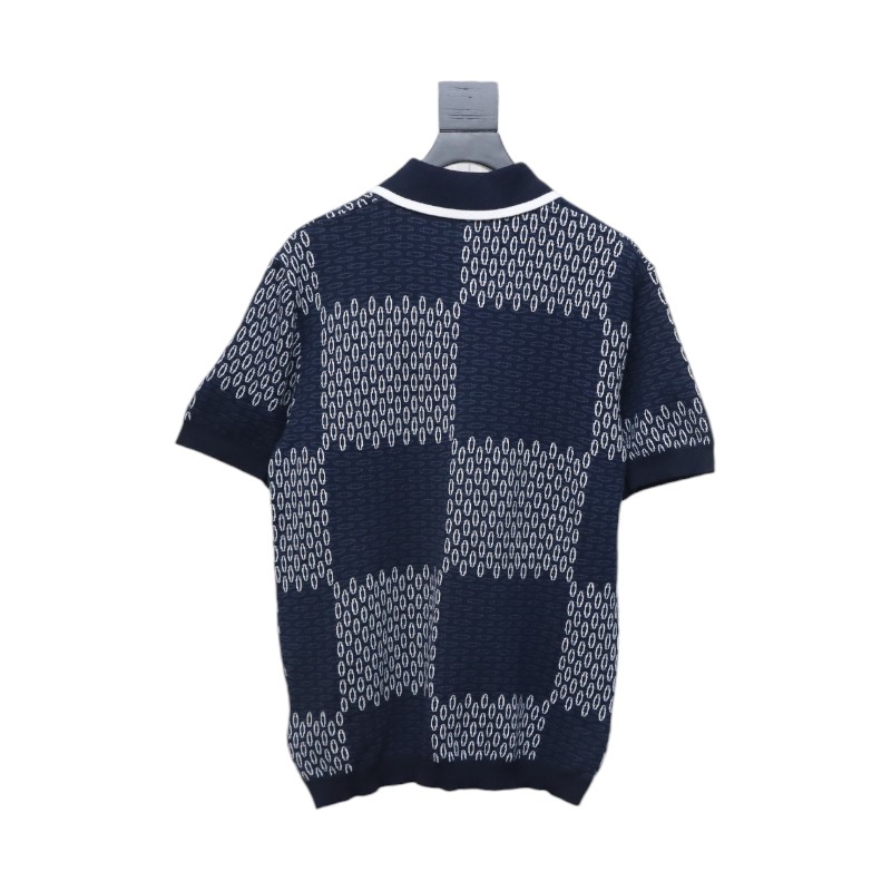 Louis Vuitton 25ss Checkerboard Knit Cardigan Short Sleeve