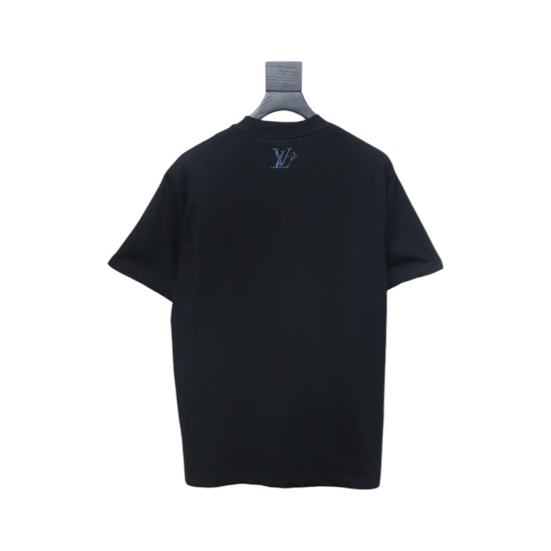 Louis Vuitton 25ss colorful cracked old flower letter print short sleeve