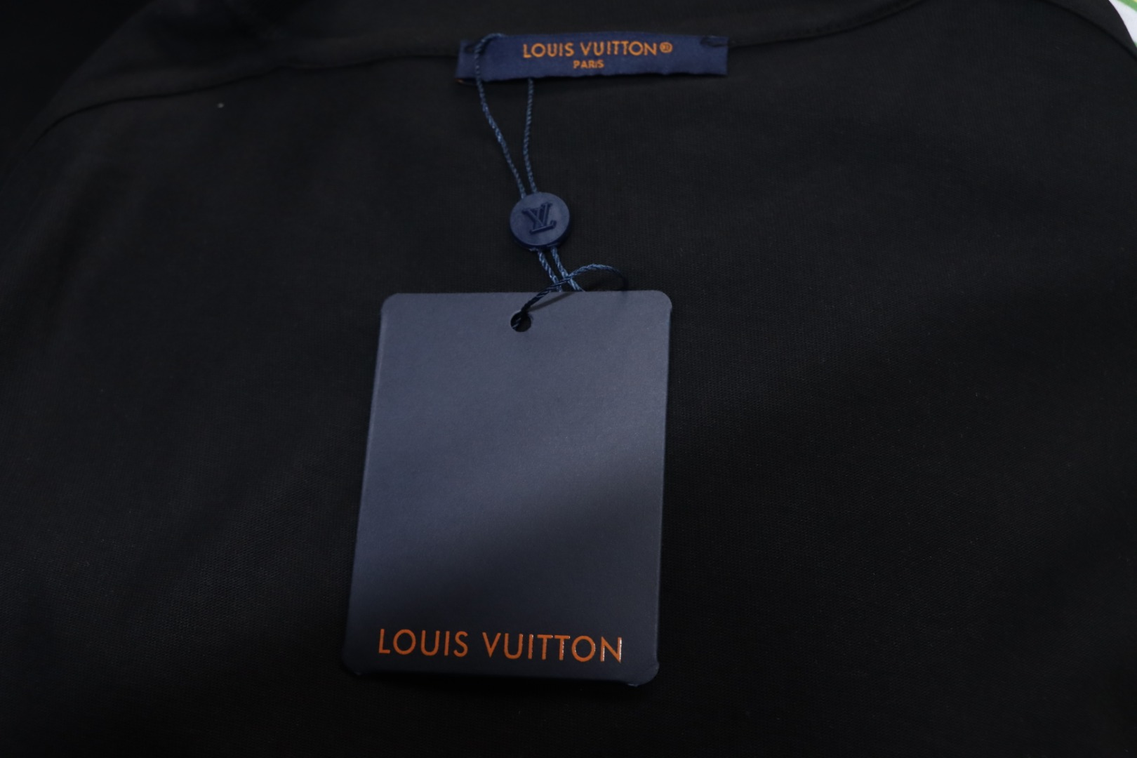 Louis Vuitton 25ss colorful cracked old flower letter print short sleeve