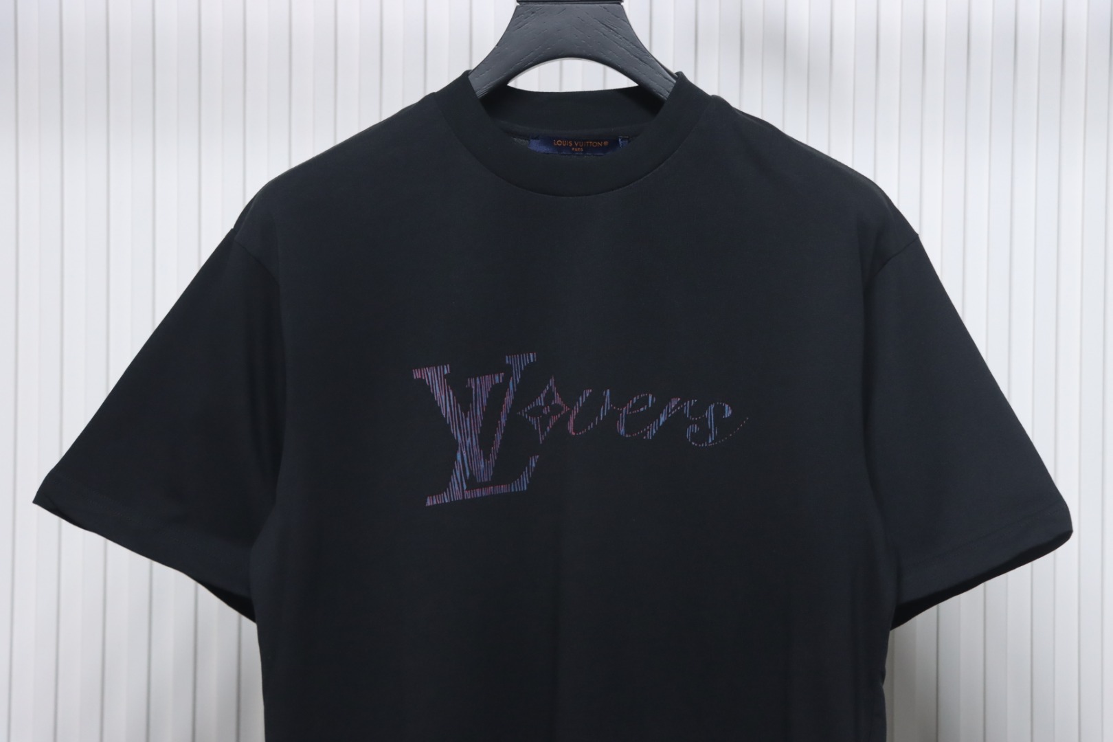 Louis Vuitton 25ss colorful cracked old flower letter print short sleeve