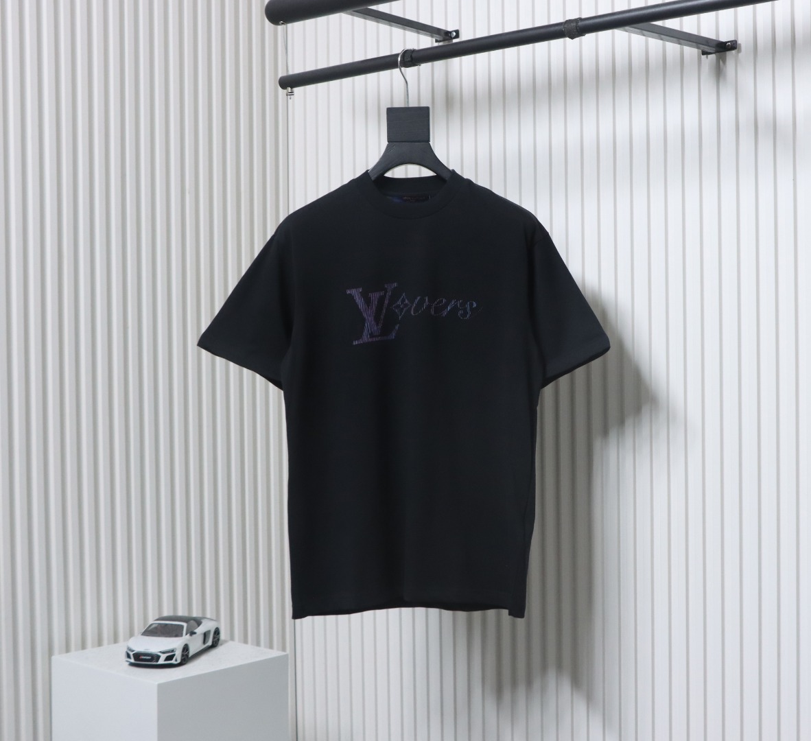 Louis Vuitton 25ss colorful cracked old flower letter print short sleeve