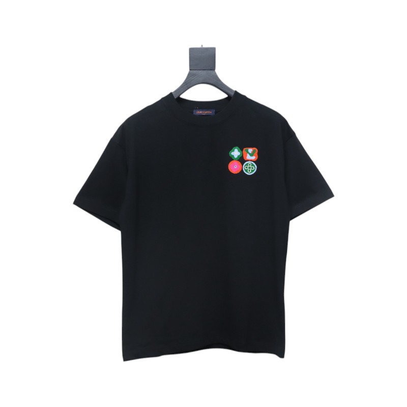 Louis Vuitton 25ss Embroidered Badge Short Sleeve Black