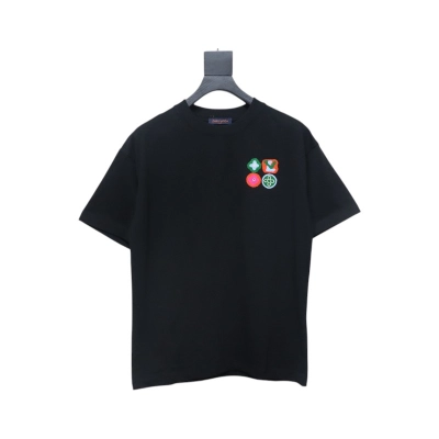 Louis Vuitton 25ss Embroidered Badge Short Sleeve Black 01
