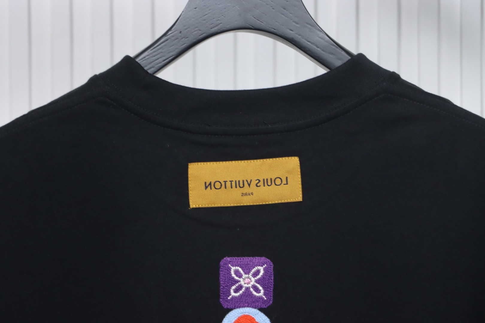 Louis Vuitton 25ss Embroidered Badge Short Sleeve Black