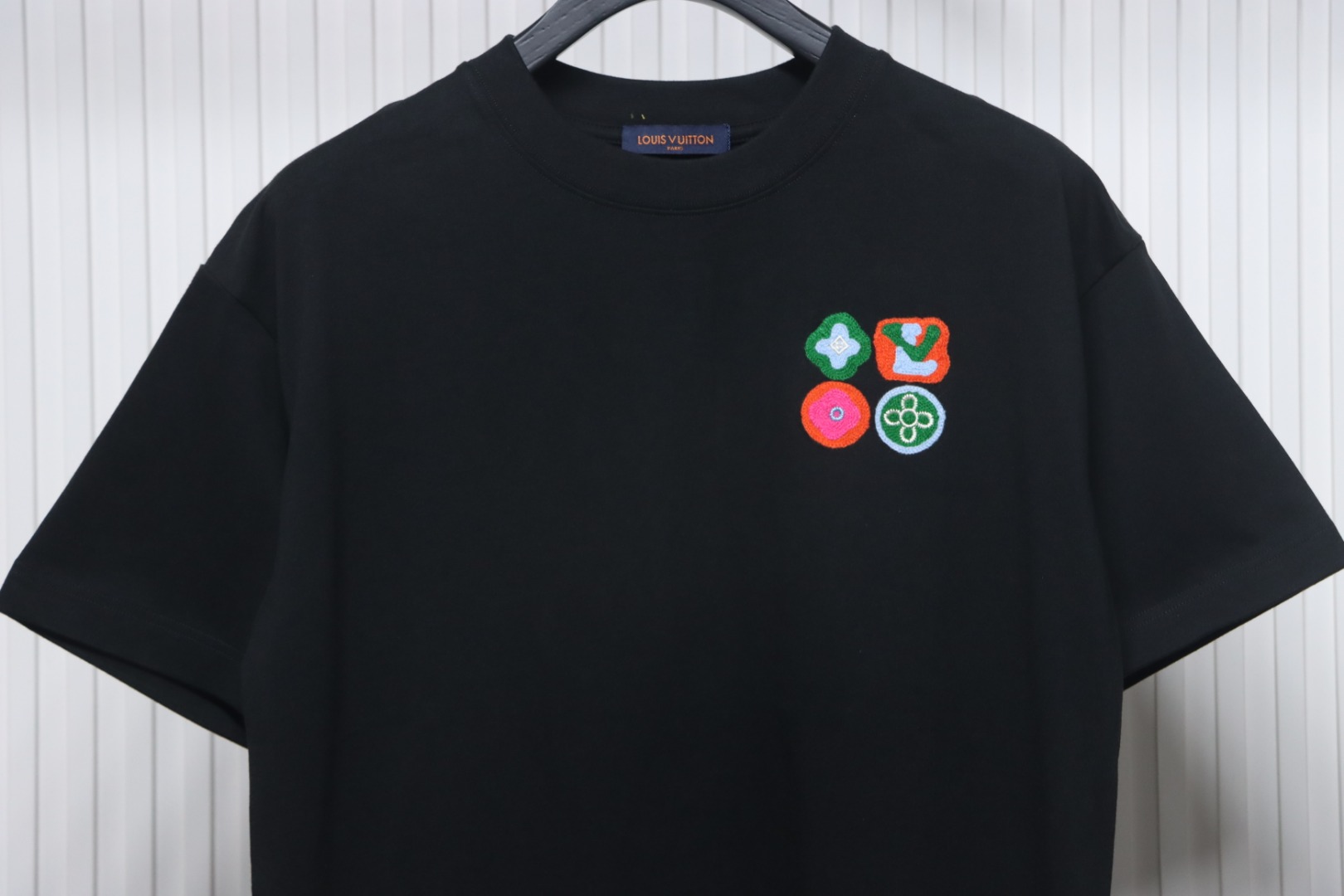 Louis Vuitton 25ss Embroidered Badge Short Sleeve Black