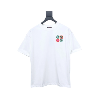 Louis Vuitton 25ss Embroidered Badge Short Sleeve White 01