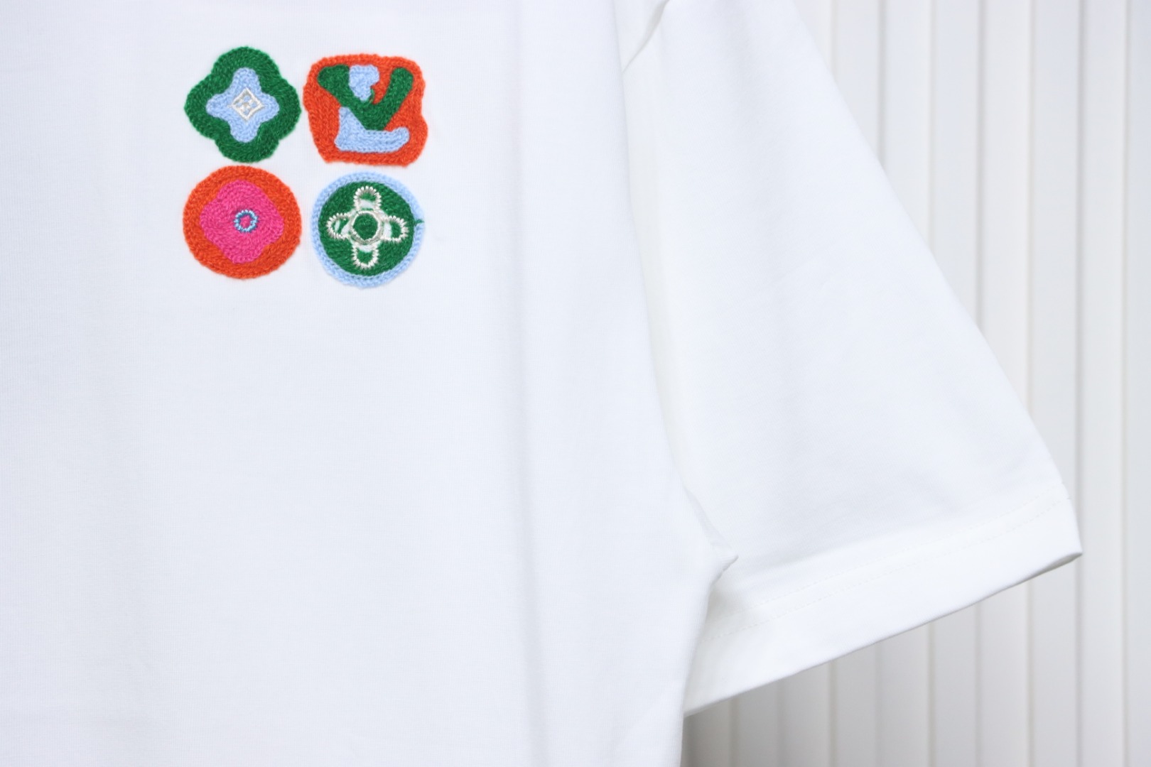Louis Vuitton 25ss Embroidered Badge Short Sleeve White