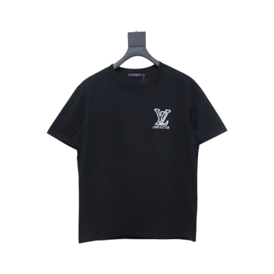 Louis Vuitton 25ss embroidered monogram short sleeve black 01