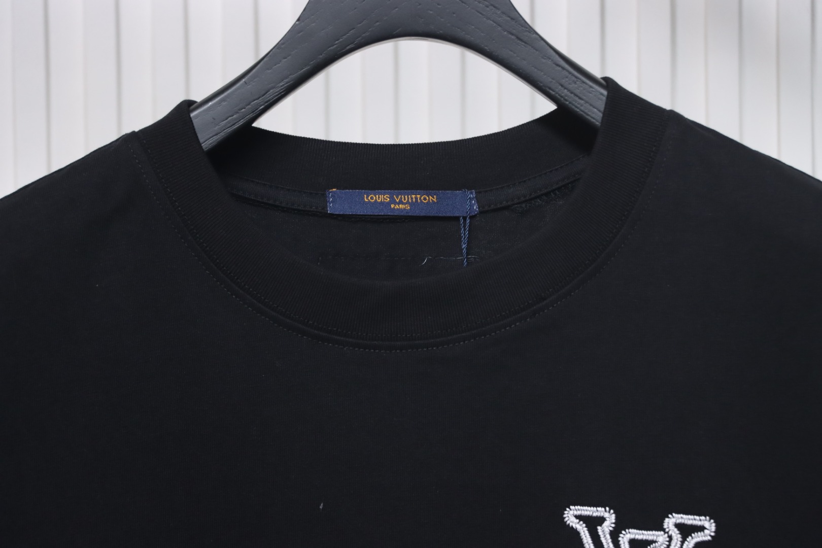 Louis Vuitton 25ss embroidered monogram short sleeve black