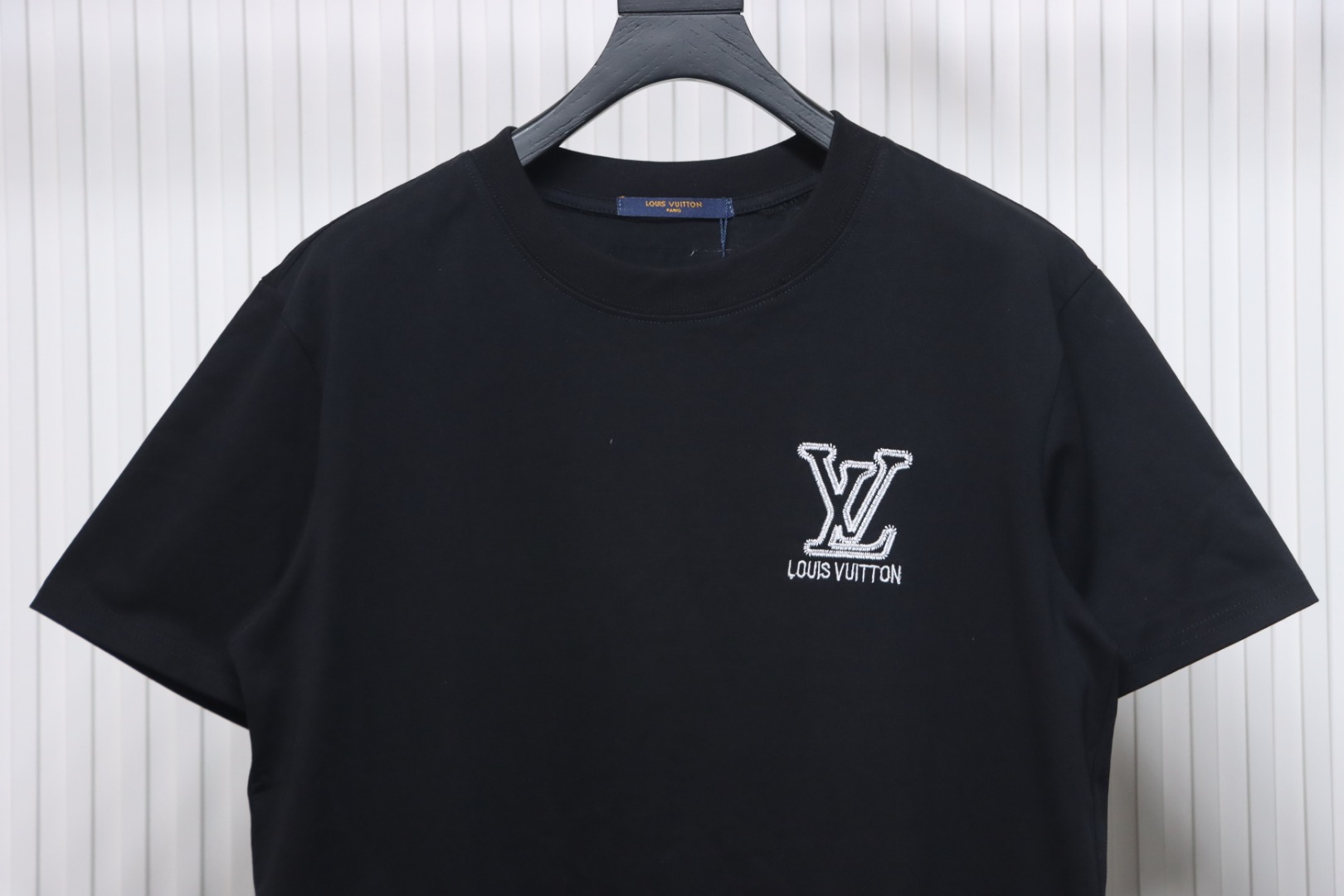 Louis Vuitton 25ss embroidered monogram short sleeve black