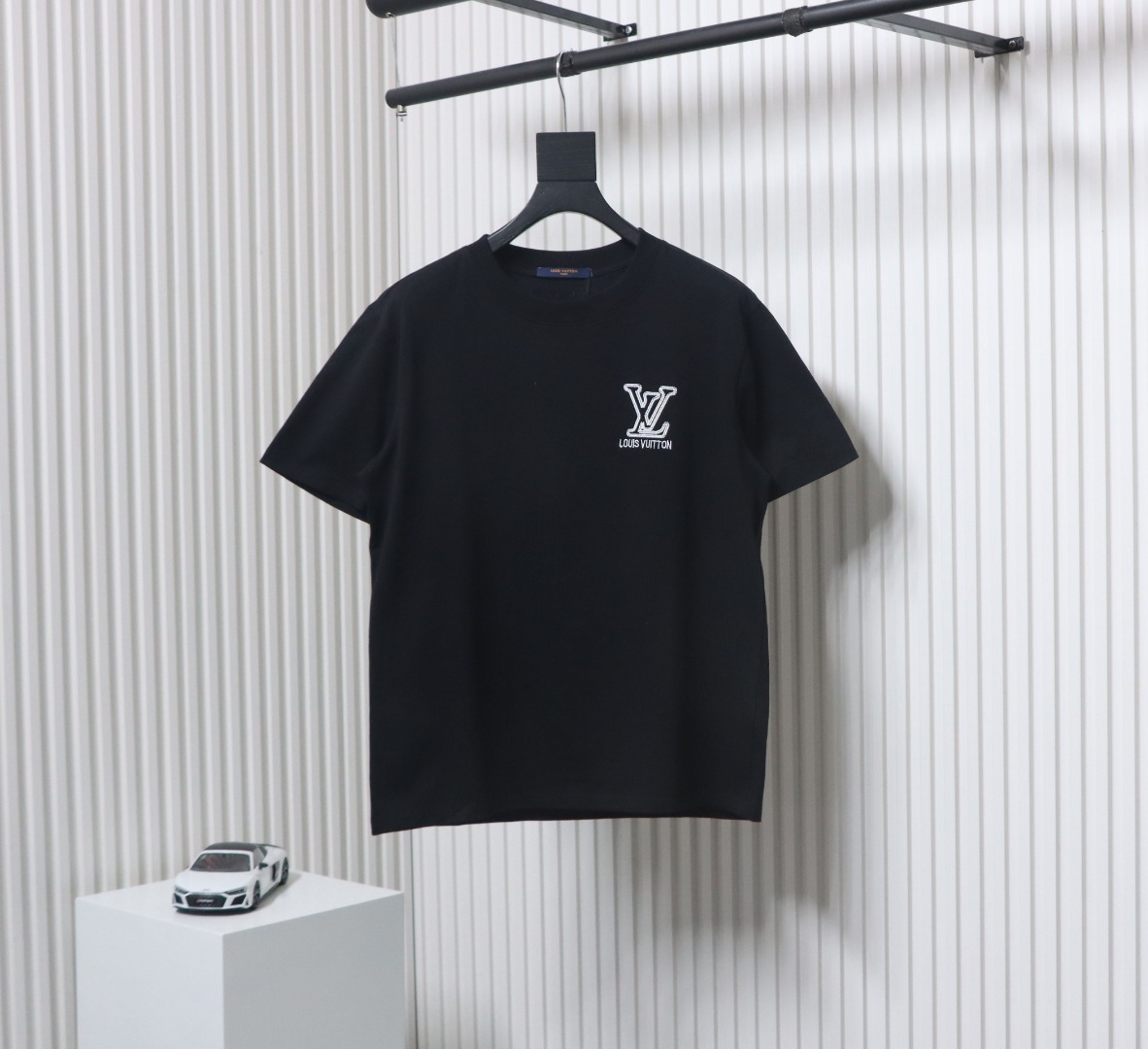 Louis Vuitton 25ss embroidered monogram short sleeve black
