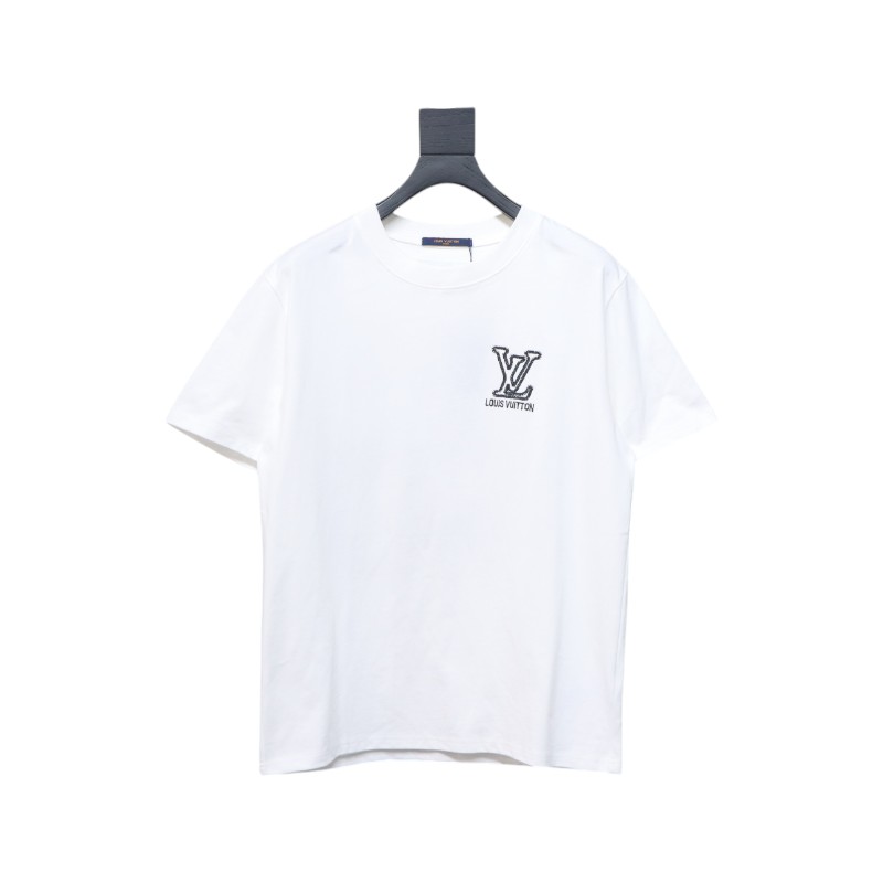 Louis Vuitton 25ss embroidered monogram short sleeve White